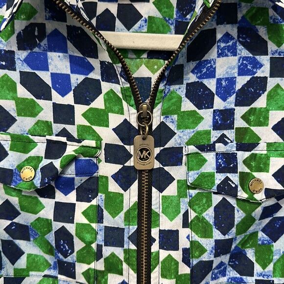 MICHAEL Michael Kors Rolled Up Sleeve Petite Zip Up Top - Picture 7 of 15